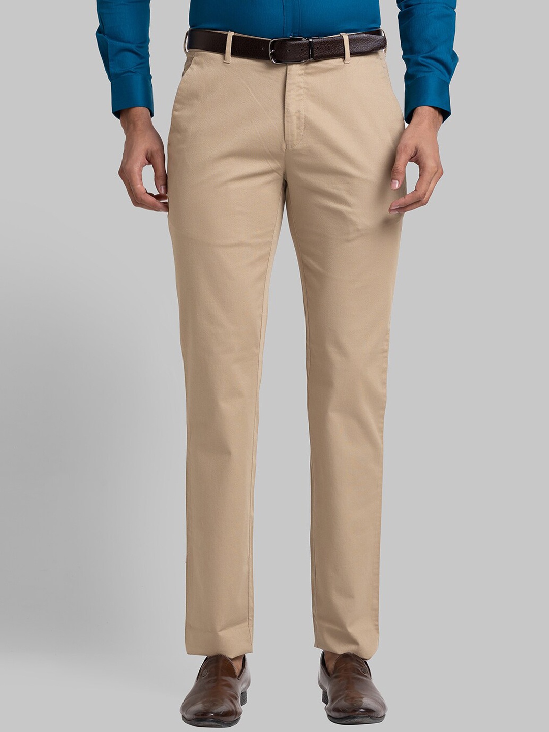 

Raymond Men Beige Slim Fit Formal Trousers