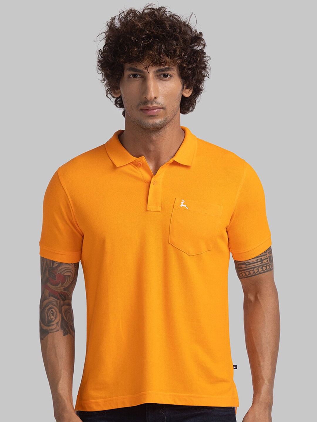

Parx Men Orange Polo Collar T-shirt