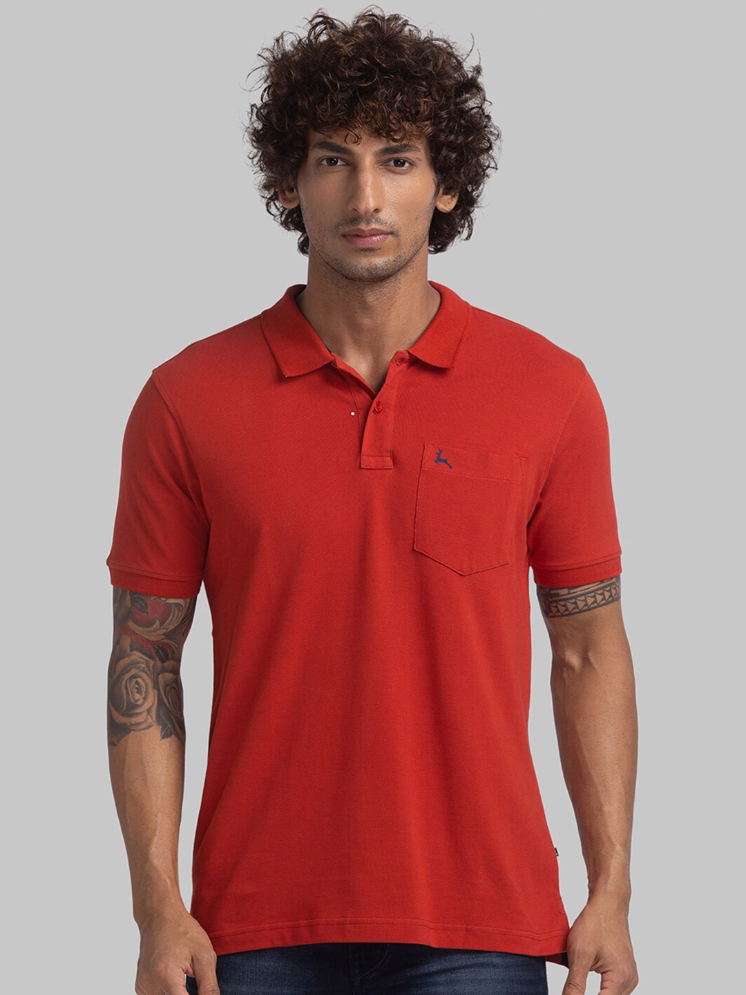 

Parx Men Orange Polo Collar T-shirt