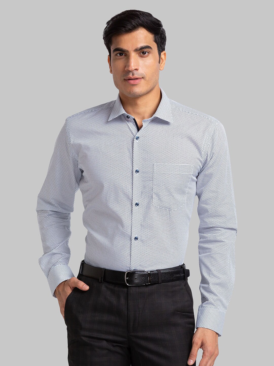 

Park Avenue Men Blue Slim Fit Printed Formal Shirt