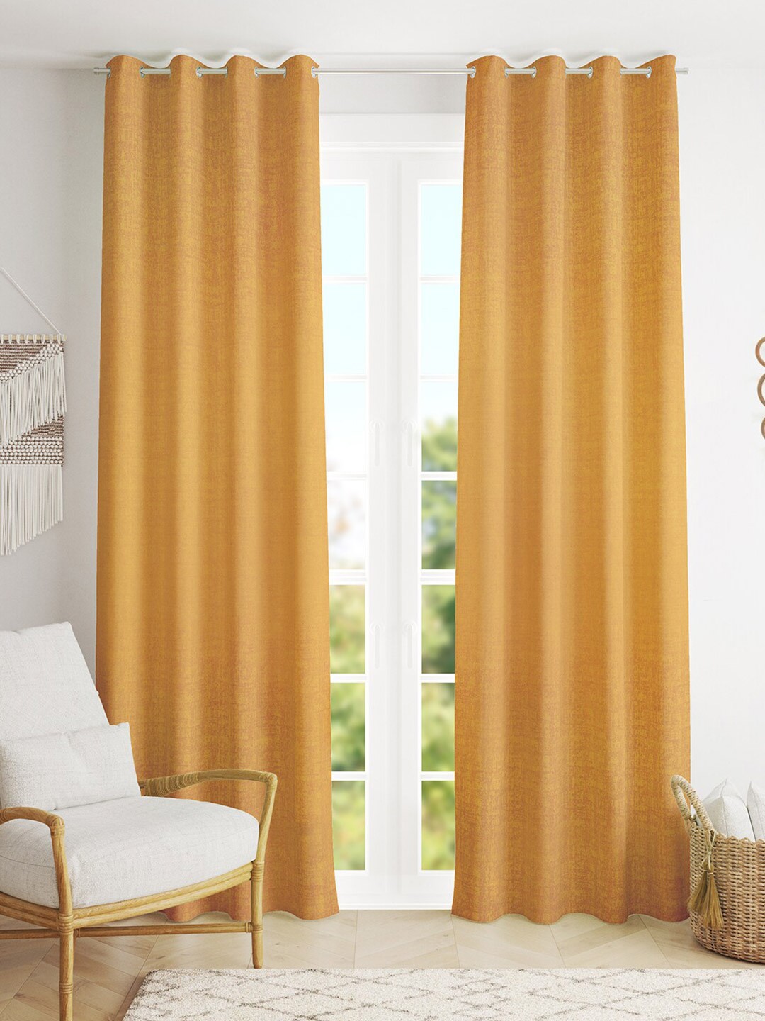 

HomeTown Mustard Set of 2 Long Door Curtain