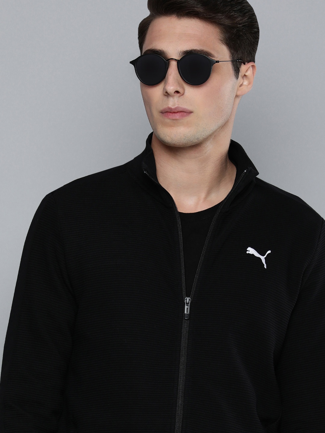 

Puma Men Black Outdoor Ottoman Slim Fit Sporty Jacket