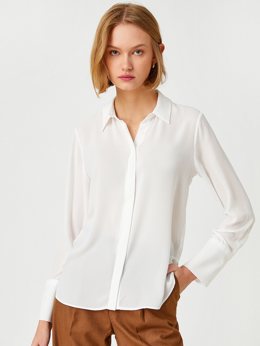 

Koton Women White Solid Casual Shirt
