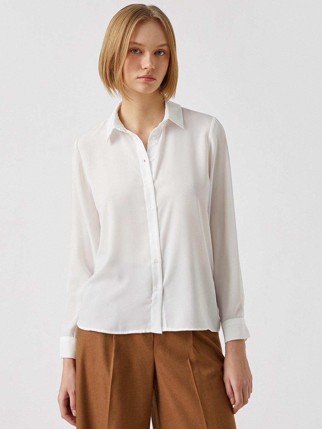 

Koton Women White Solid Casual Shirt