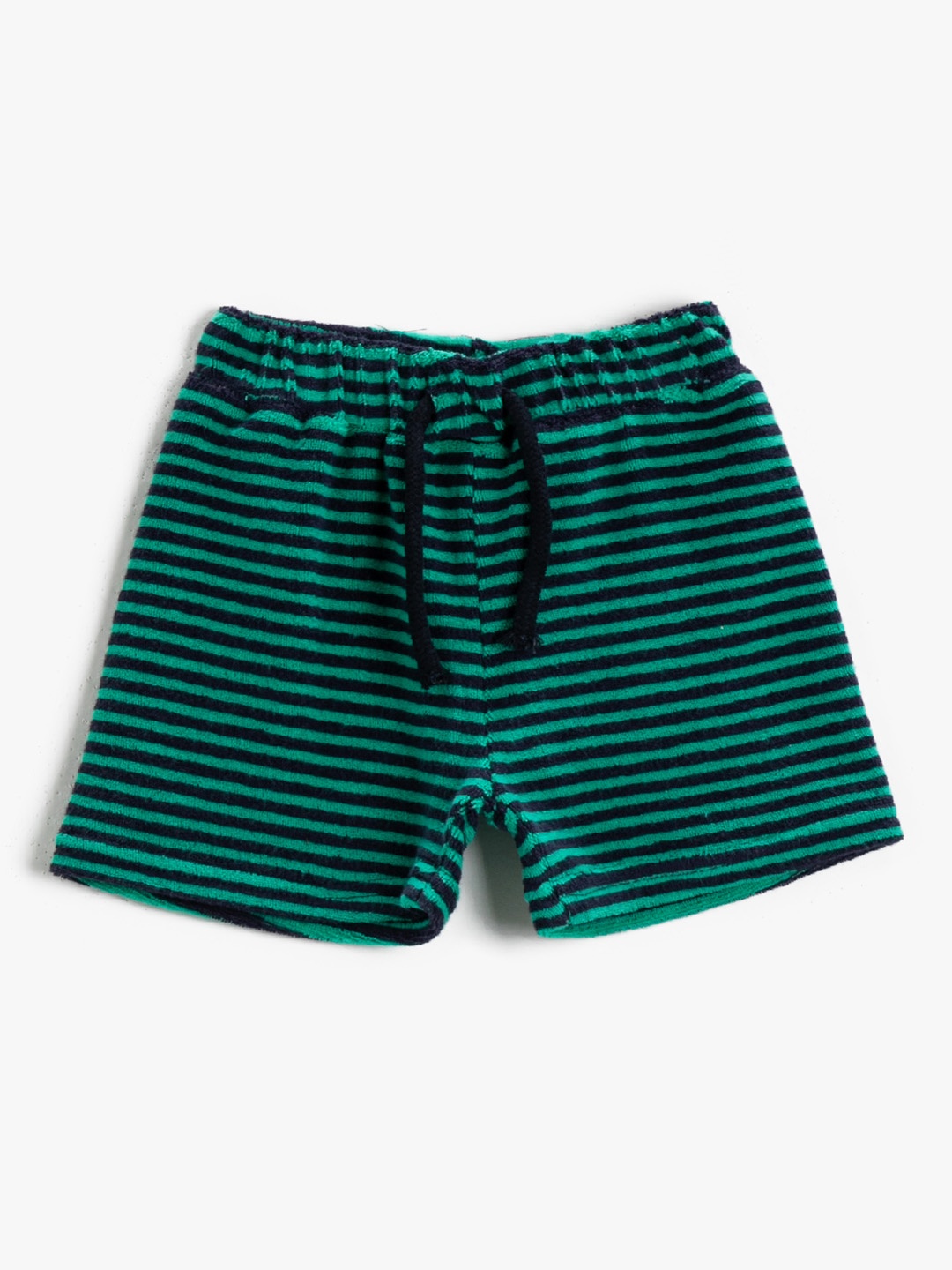 

Koton Boys Green & Navy Blue Striped Shorts