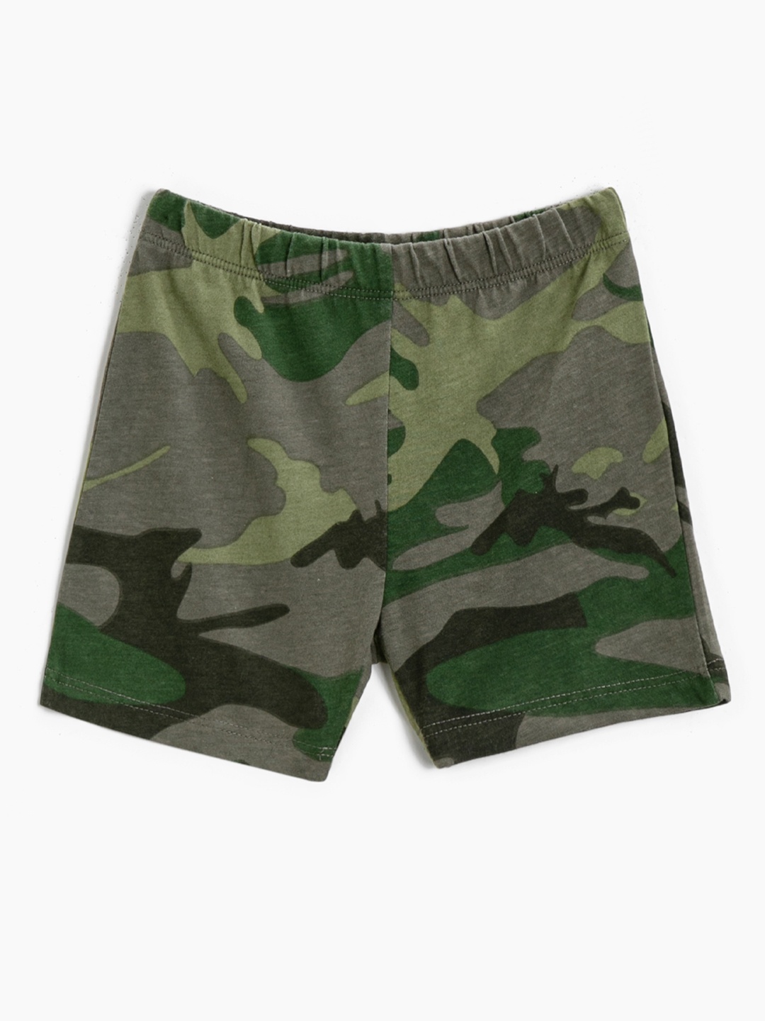 

Koton Boys Olive Green Pure Cotton Camouflage Printed Shorts