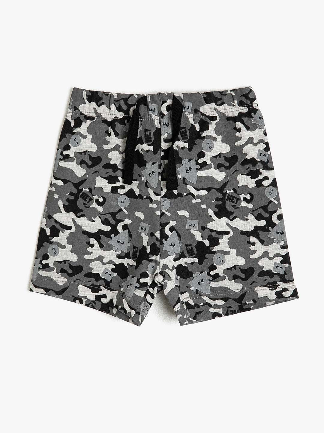 

Koton Boys Grey Camouflage Printed Shorts