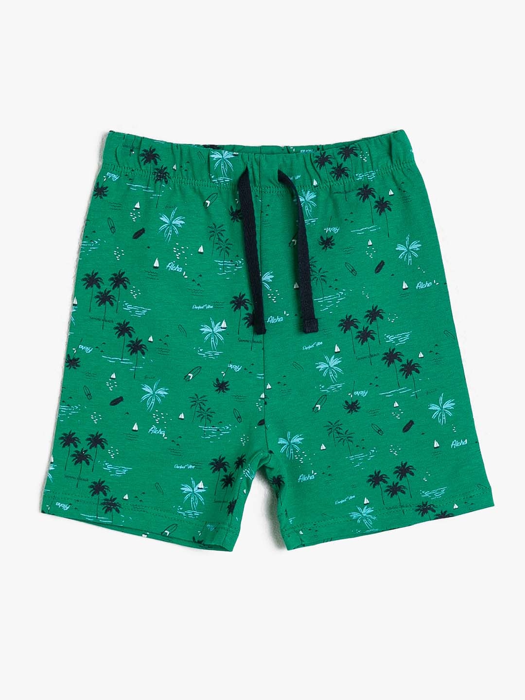 

Koton Boys Green & Blue Pure Cotton Tropical Printed Shorts