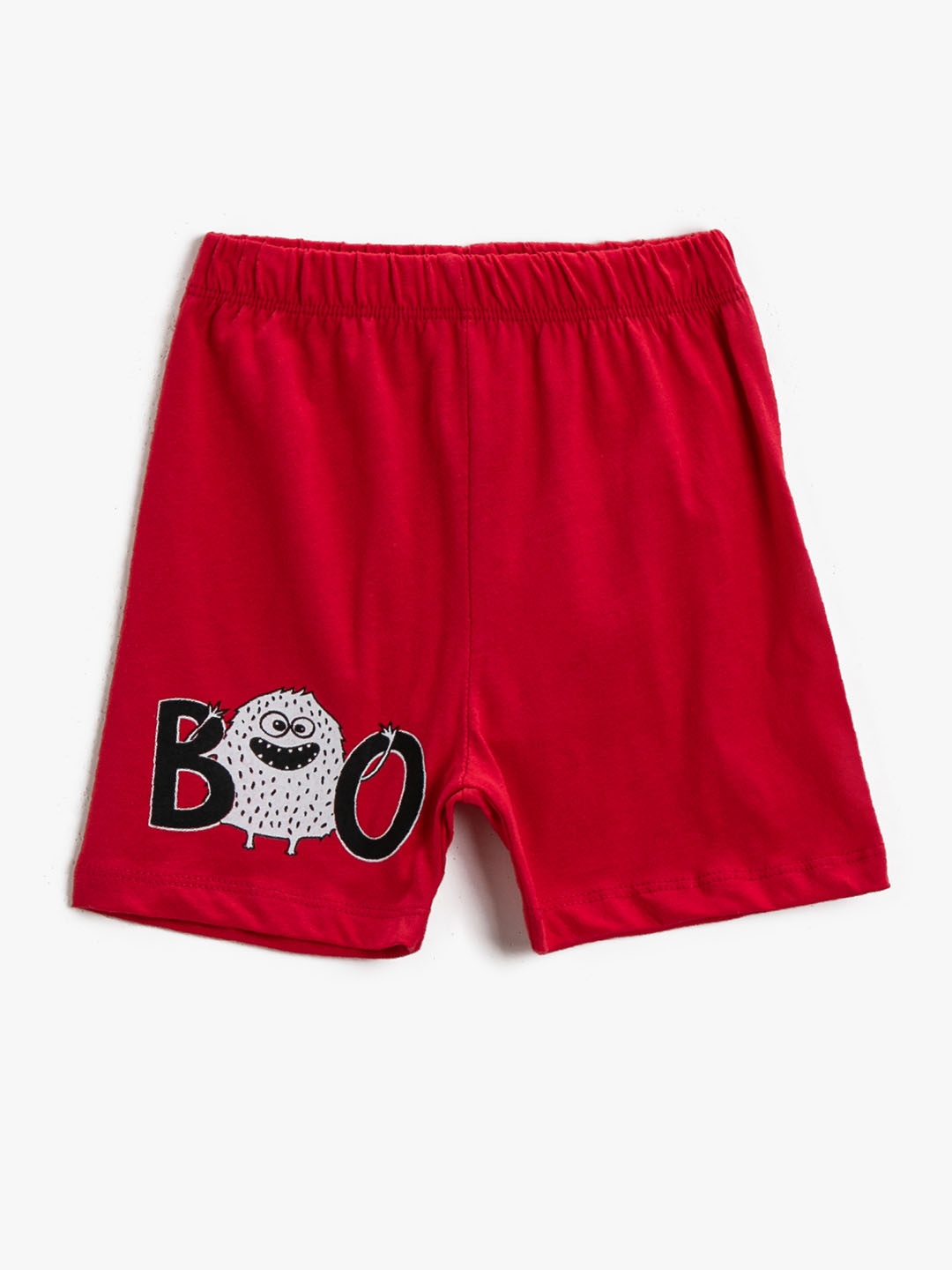 

Koton Boys Red Pure Cotton Printed Detail Shorts