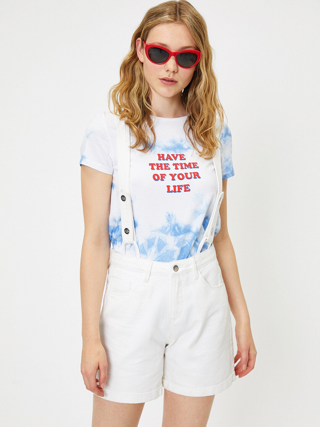 

Koton Women White Solid Denim Dungarees