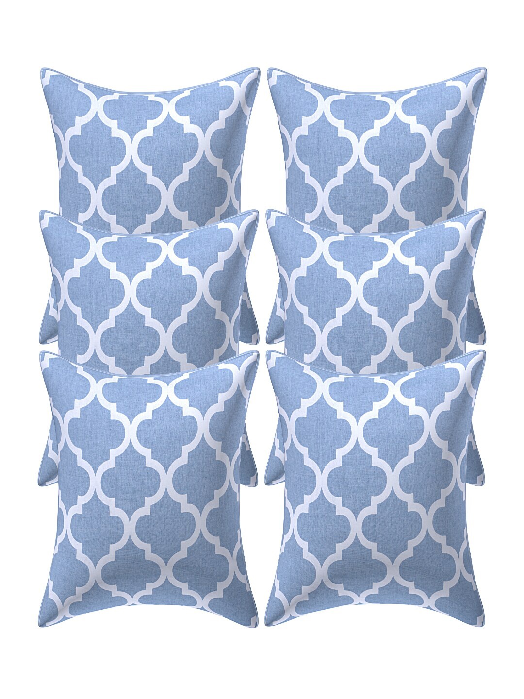 

INDHOME LIFE Blue & White Set of 5 Geometric Square Cushion Covers