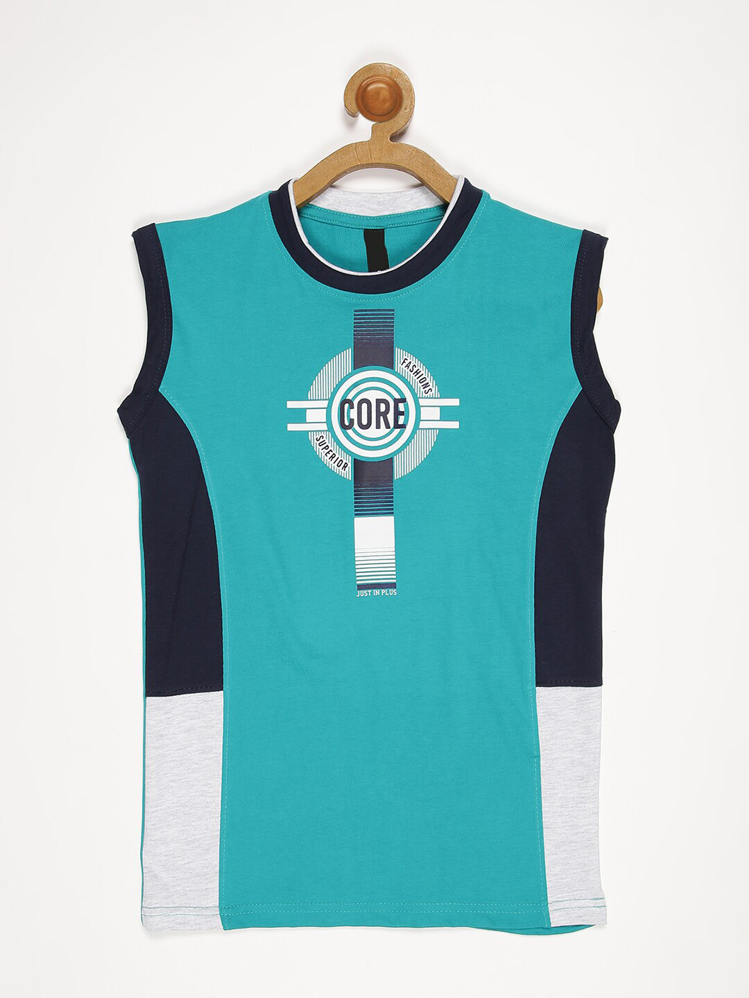 

V2 Value & Variety Boys Green Colourblocked T-shirt