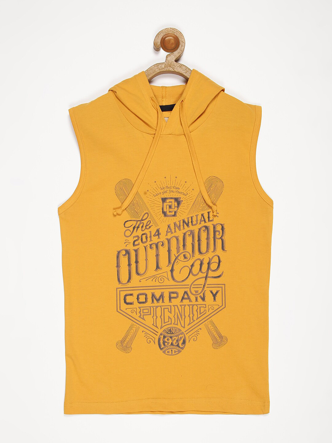 

V2 Value & Variety Boys Mustard Yellow Typography T-shirt