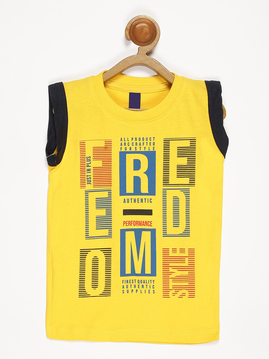 

V2 Value & Variety Boys Yellow & Red Varsity Striped T-shirt