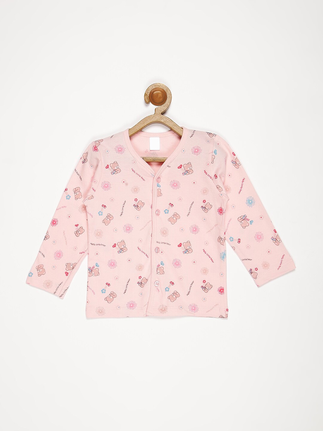 

V2 Value & Variety Boys Pink Printed Cotton V-Neck T-shirt