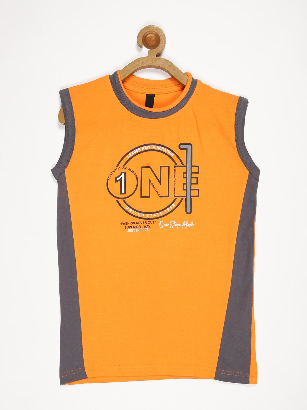 

V2 Value & Variety Boys Orange Typography Printed T-shirt
