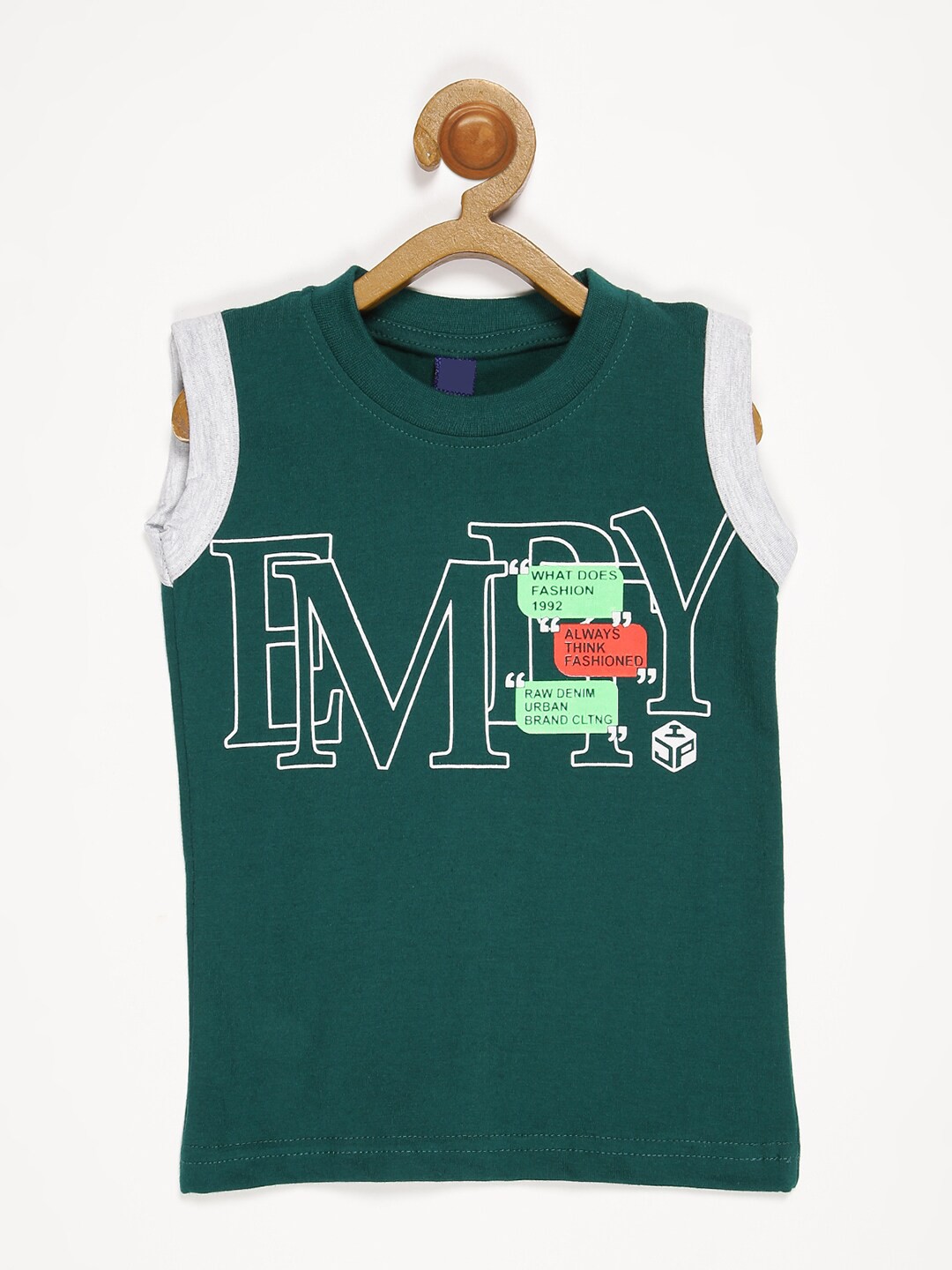 

V2 Value & Variety Boys Green Typography Printed T-shirt