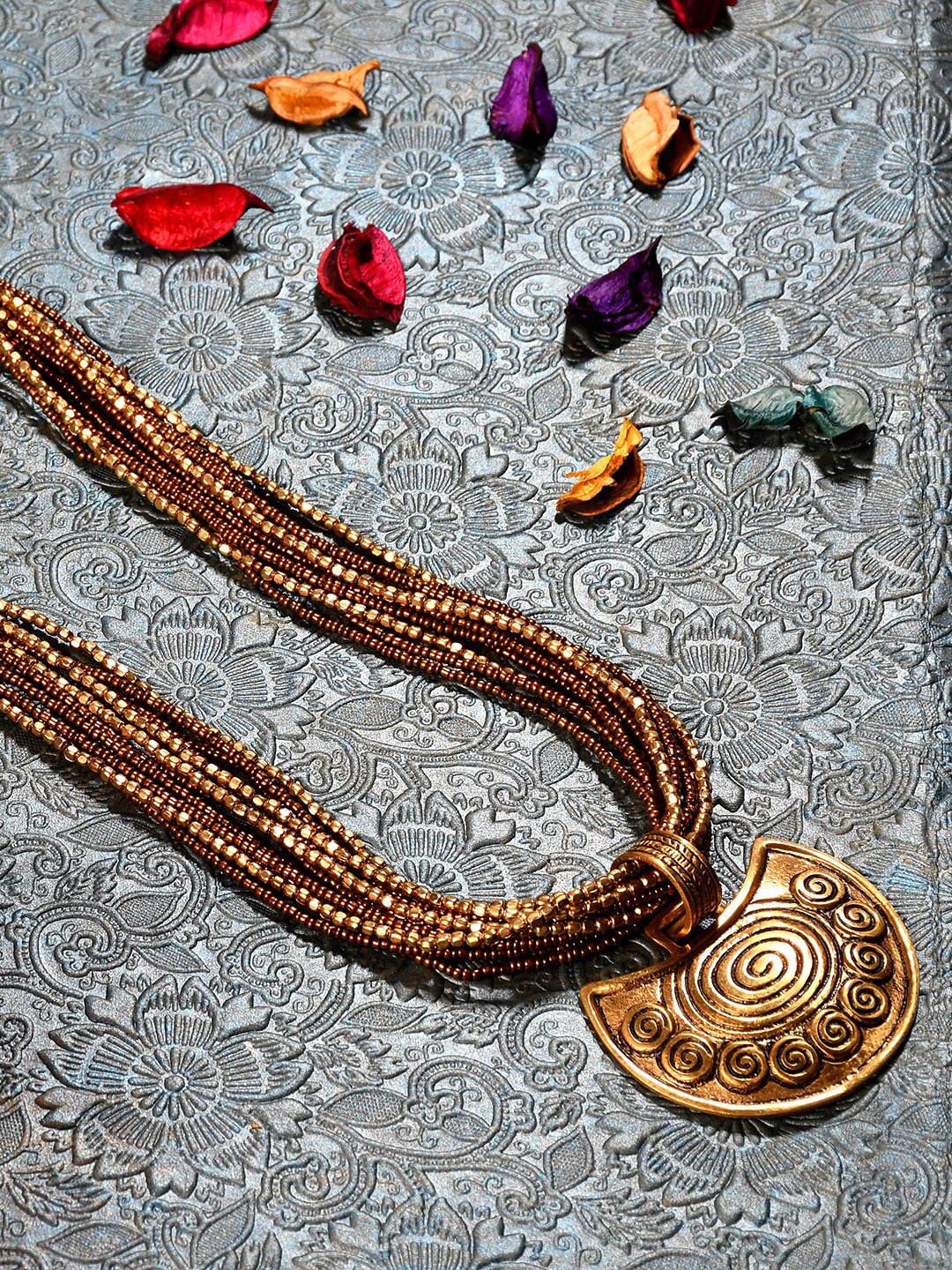 

Bamboo Tree Jewels Gold-Toned Afghan Necklace