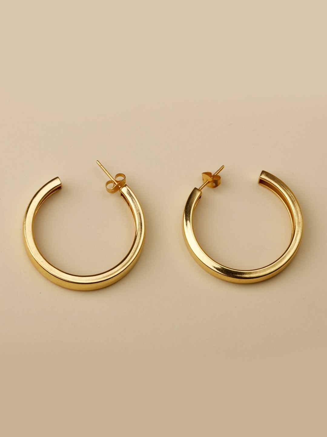 

STILSKII Gold-Toned Contemporary Half Hoop Earrings