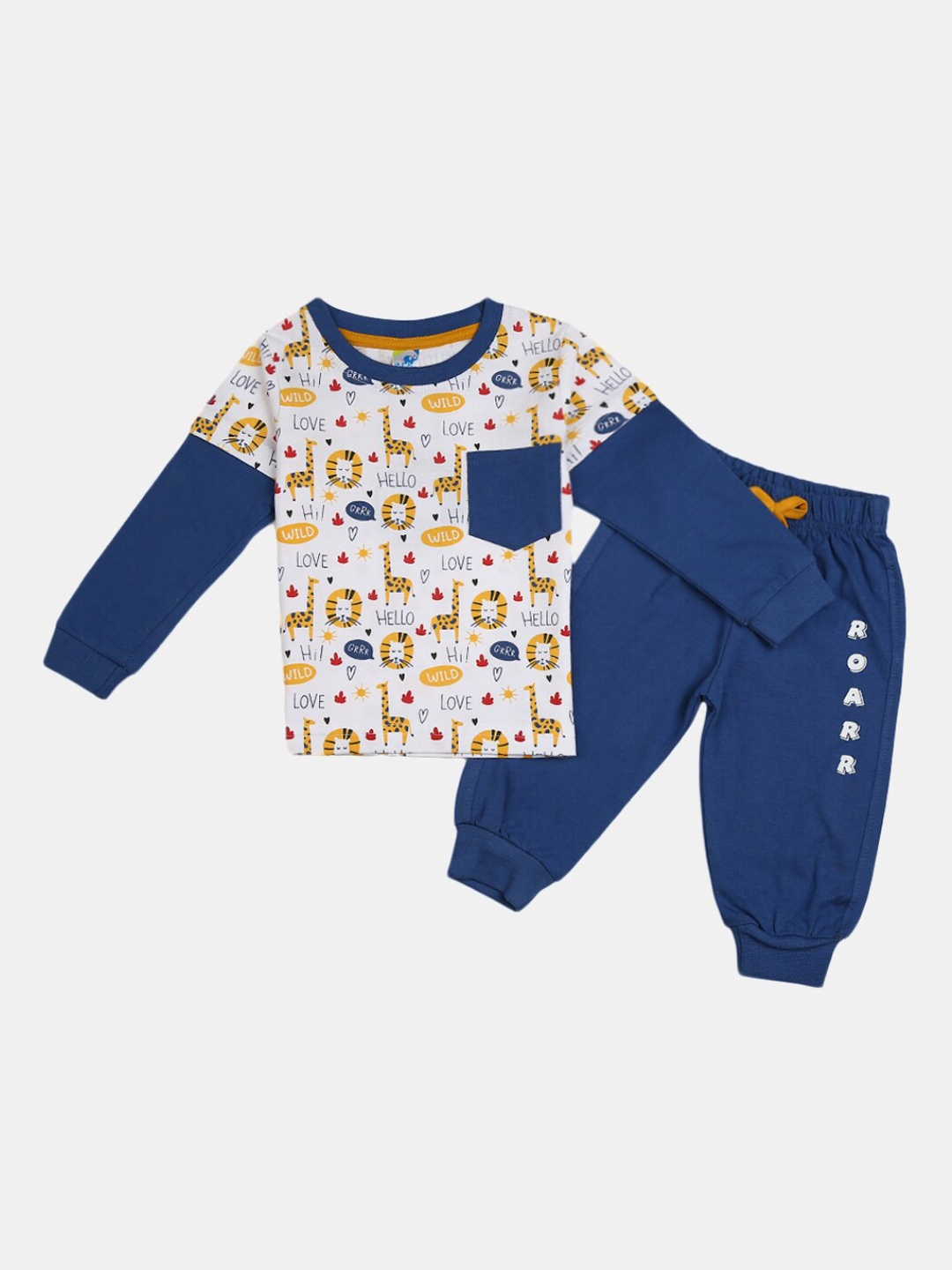 

V-Mart Unisex Kids White Cotton Clothing Set