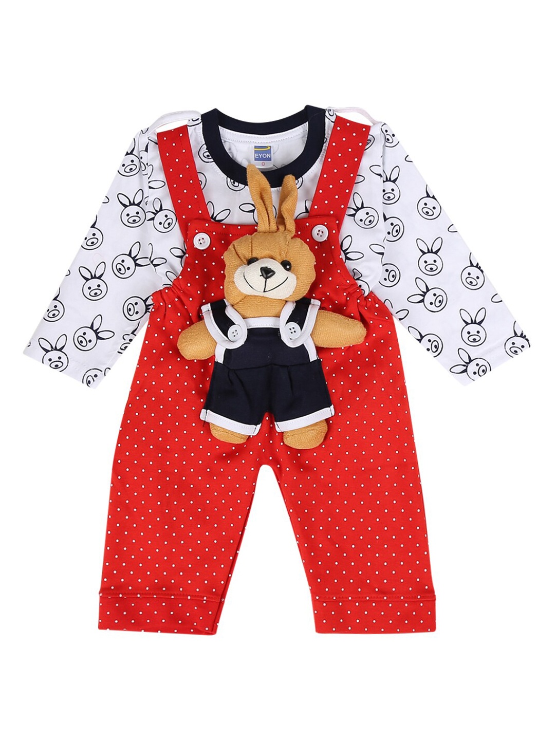 

V-Mart Unisex Kids Red Cotton Clothing Set