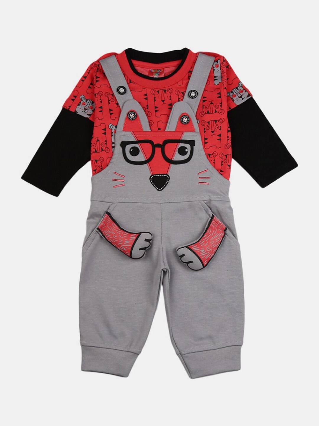 

V-Mart Unisex Kids Grey Cotton Clothing Set