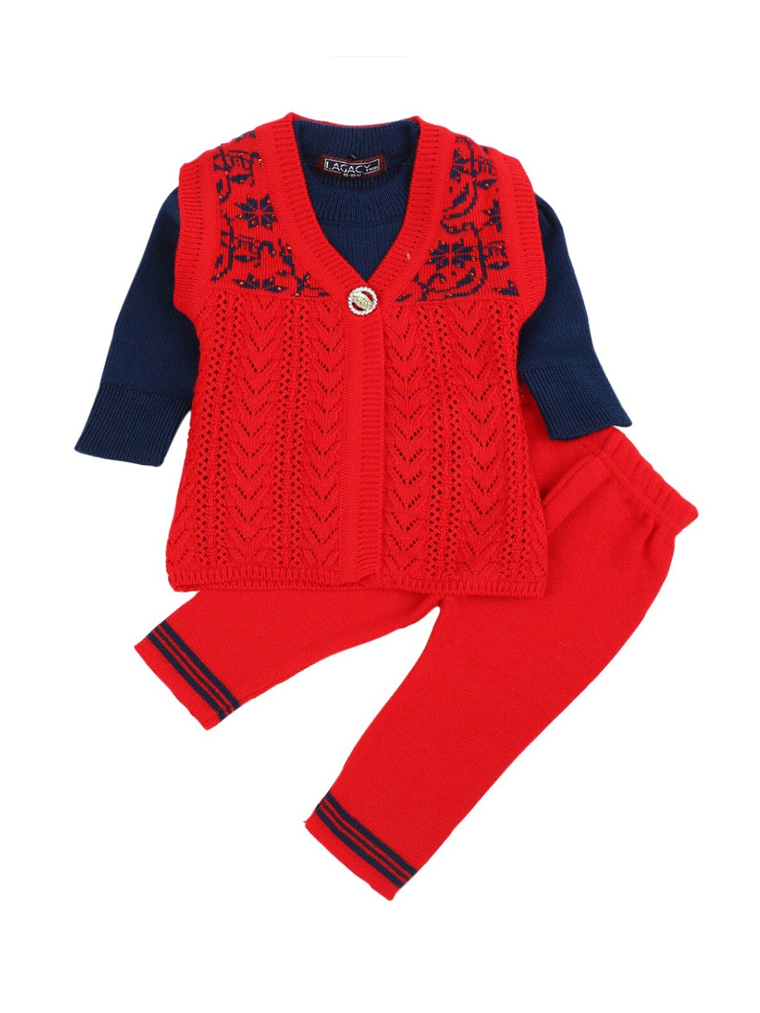 

V-Mart Unisex Kids Red Cotton Clothing Set