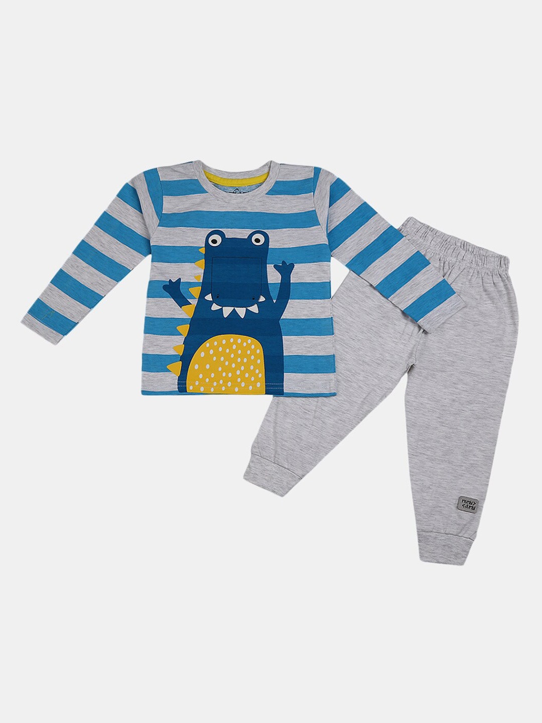 

V-Mart Infant Kids Grey & Blue Printed T-shirt with Pyjamas