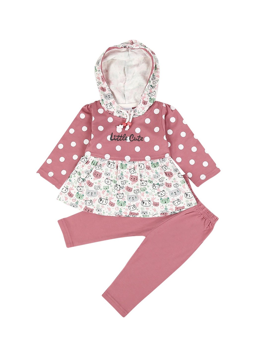 

V-Mart Girls Mauve & White Printed Top with Trousers