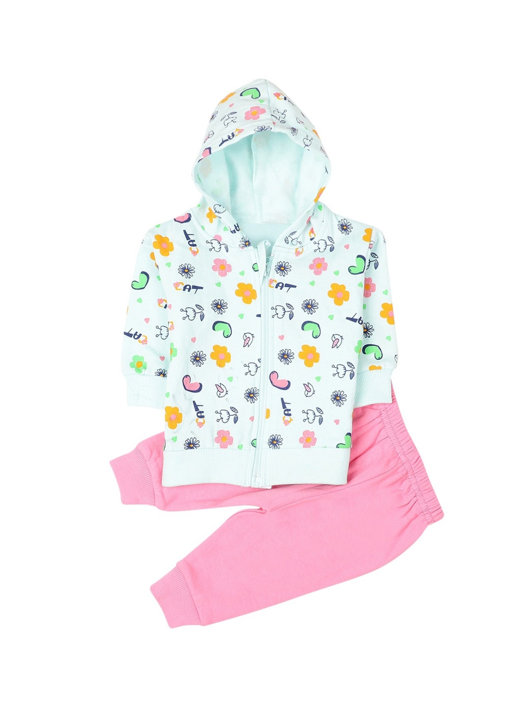 

V-Mart Kids Green & Pink Printed T-shirt with Trousers