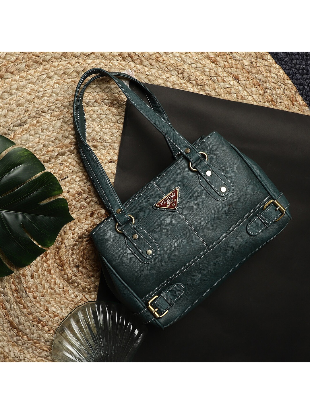 

Fostelo Green PU Structured Shoulder Bag