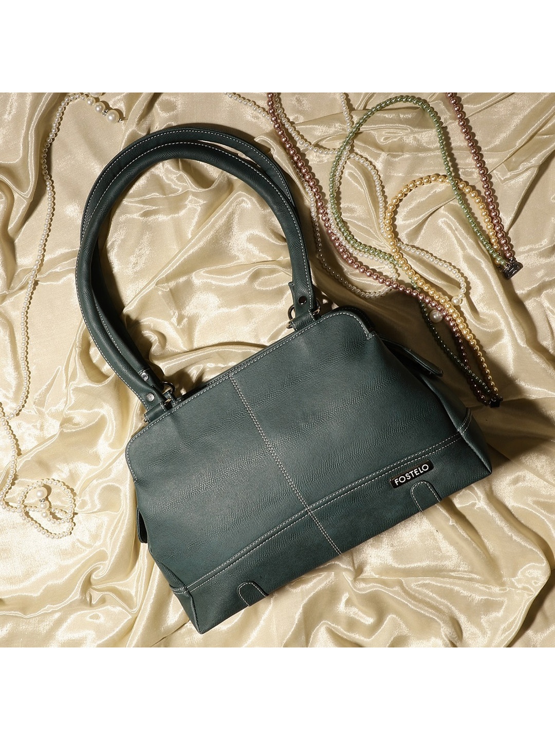 

Fostelo Green PU Structured Shoulder Bag