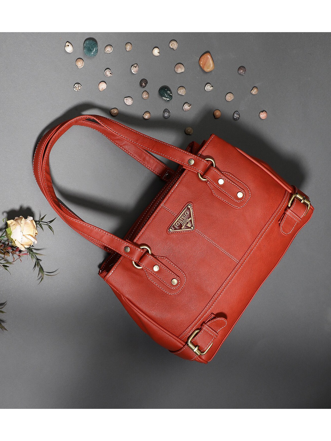 

Fostelo Red PU Structured Shoulder Bag