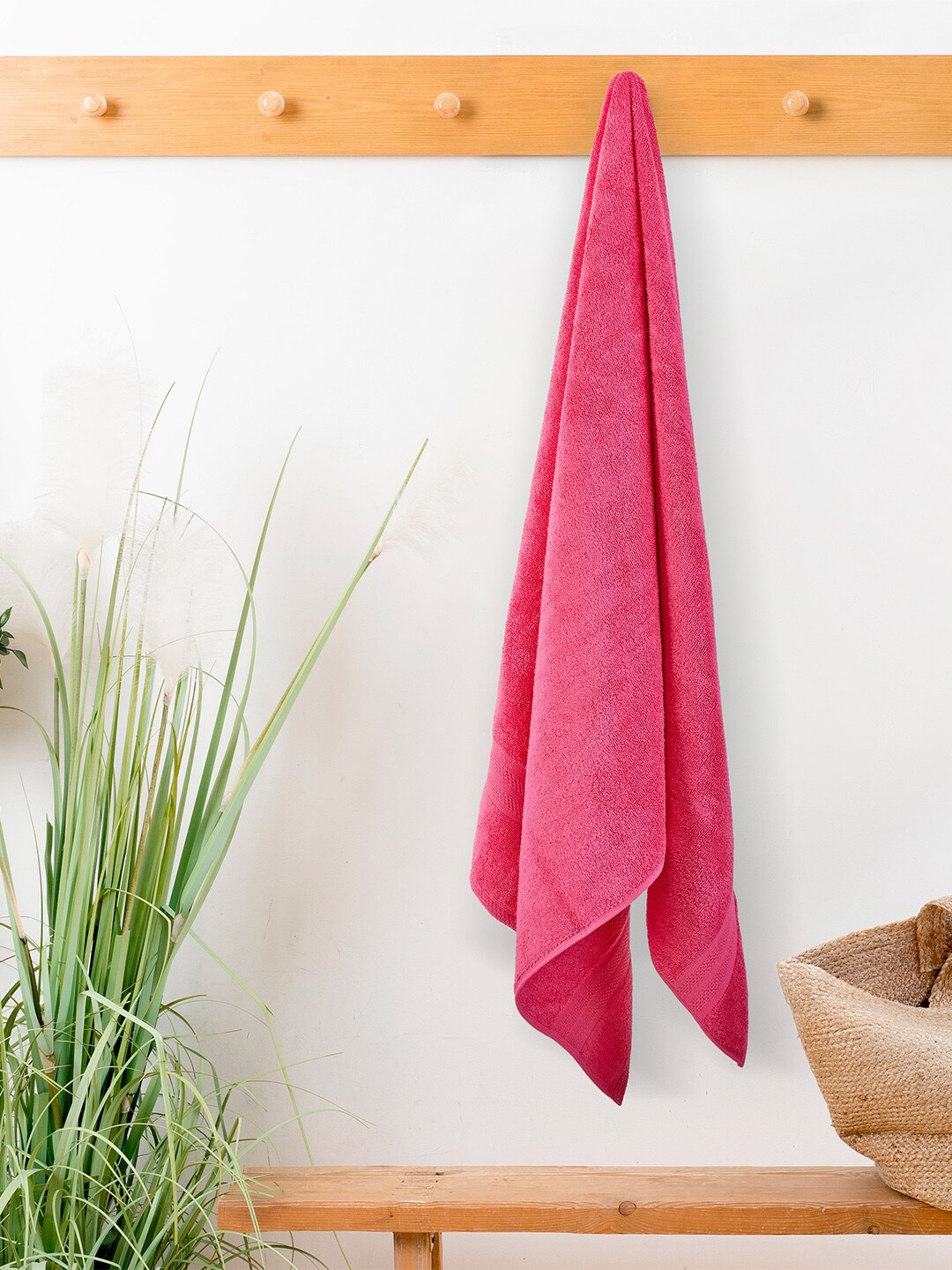 

Layers Pink Solid 400 GSM Pure Cotton Bath Towel