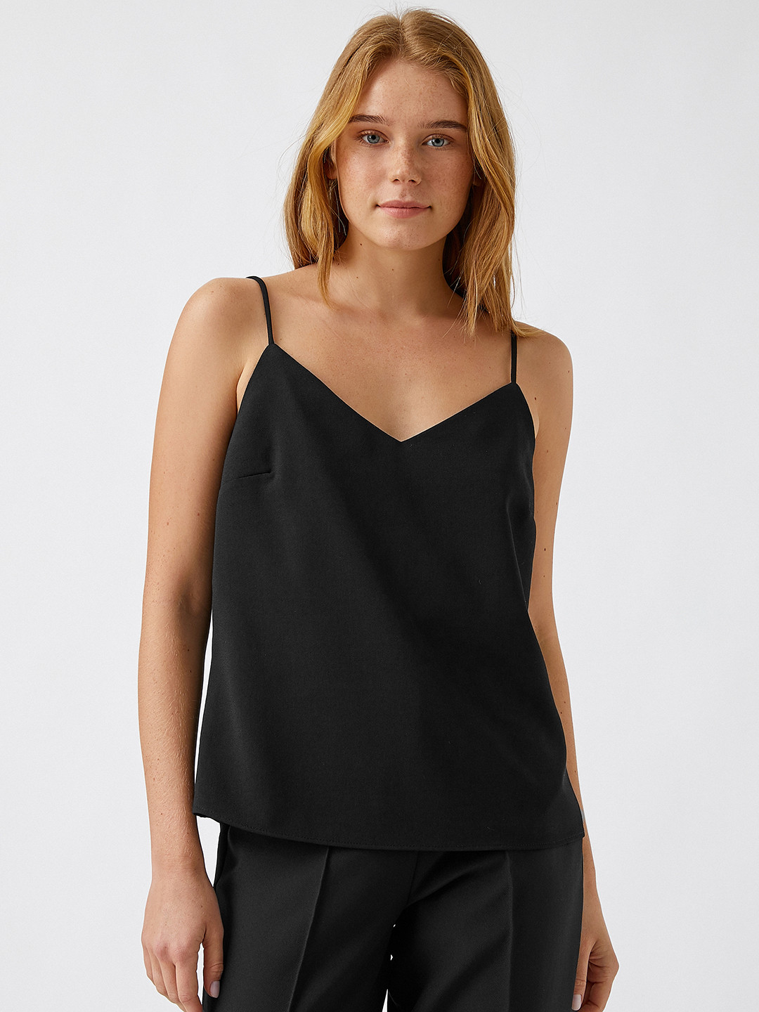 

Koton Black Solid Tank Top