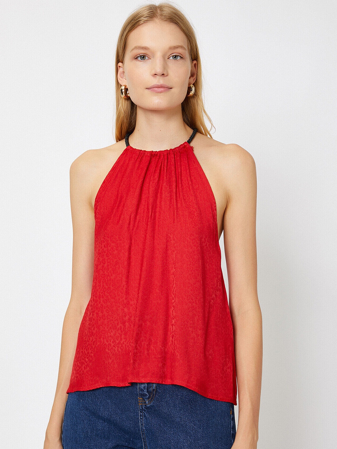 

Koton Red Leopard Patterned Top