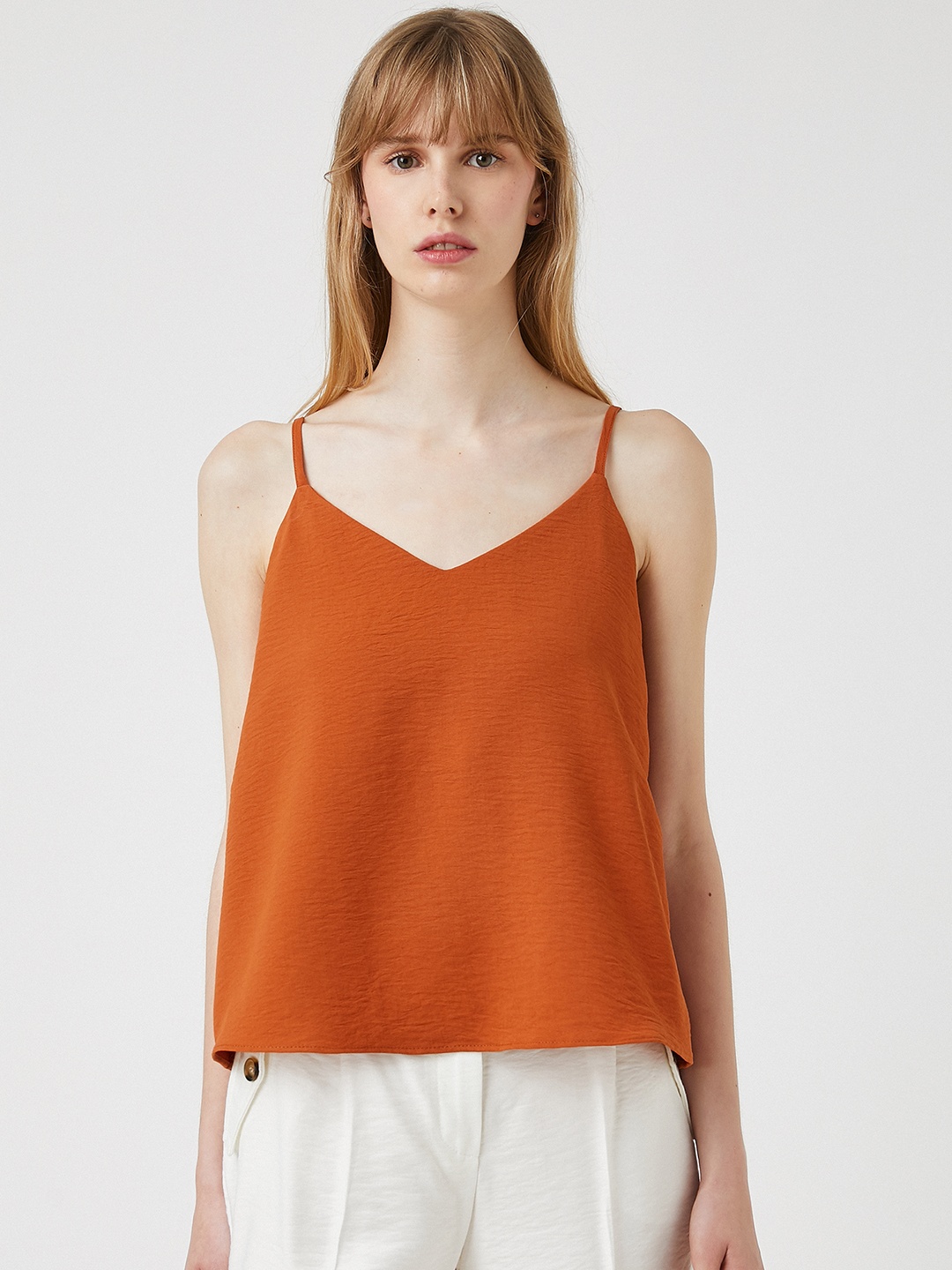 

Koton Rust Orange Solid Top