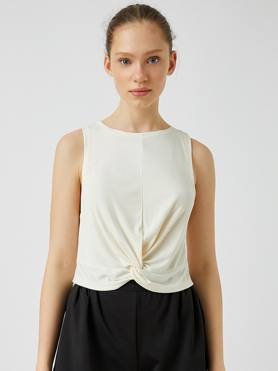 

Koton Cream-Coloured Twisted Yoga Top
