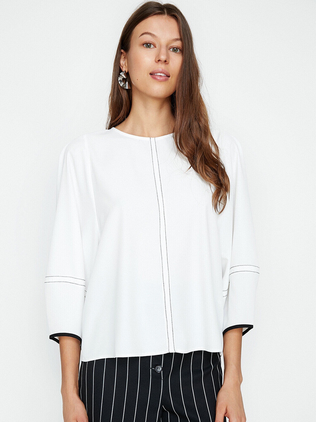 

Koton White Solid Top