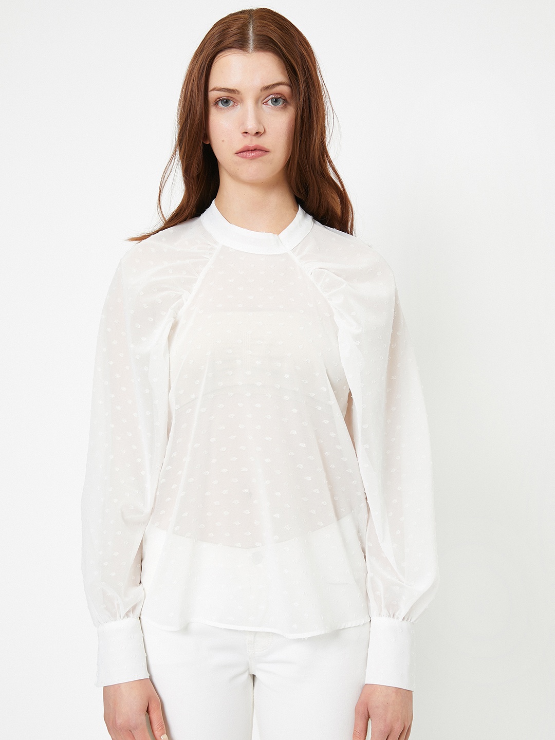 

Koton Off White Dobby Weave Top