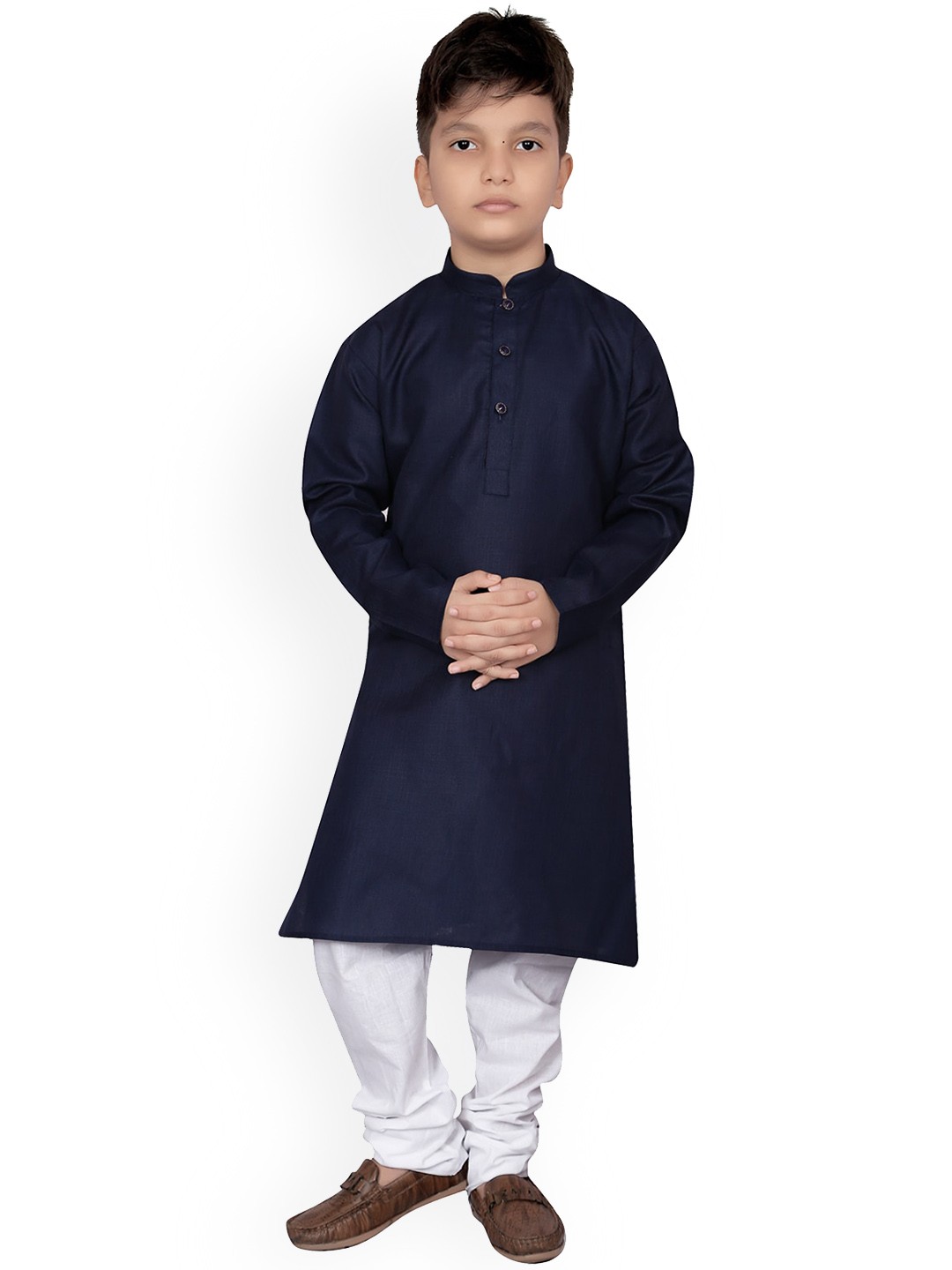 

KIDS FARM Boys Navy Blue Kurta with Pyjamas