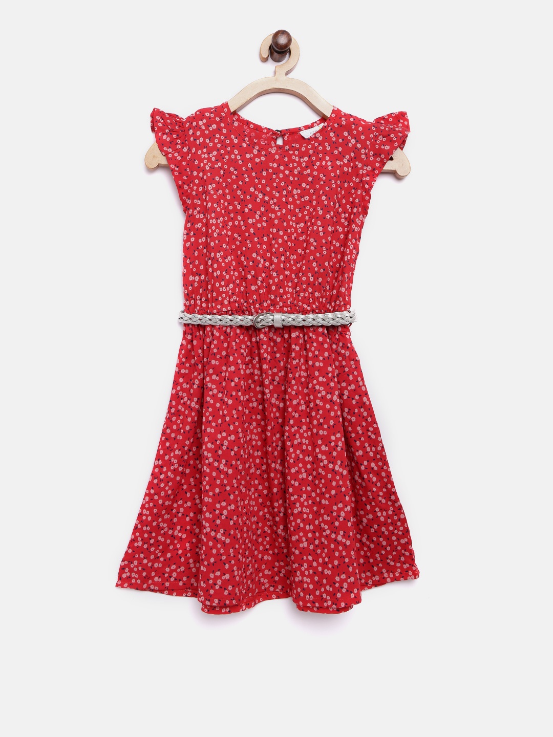 

Sera Girls Red Floral Print Fit & Flare Dress