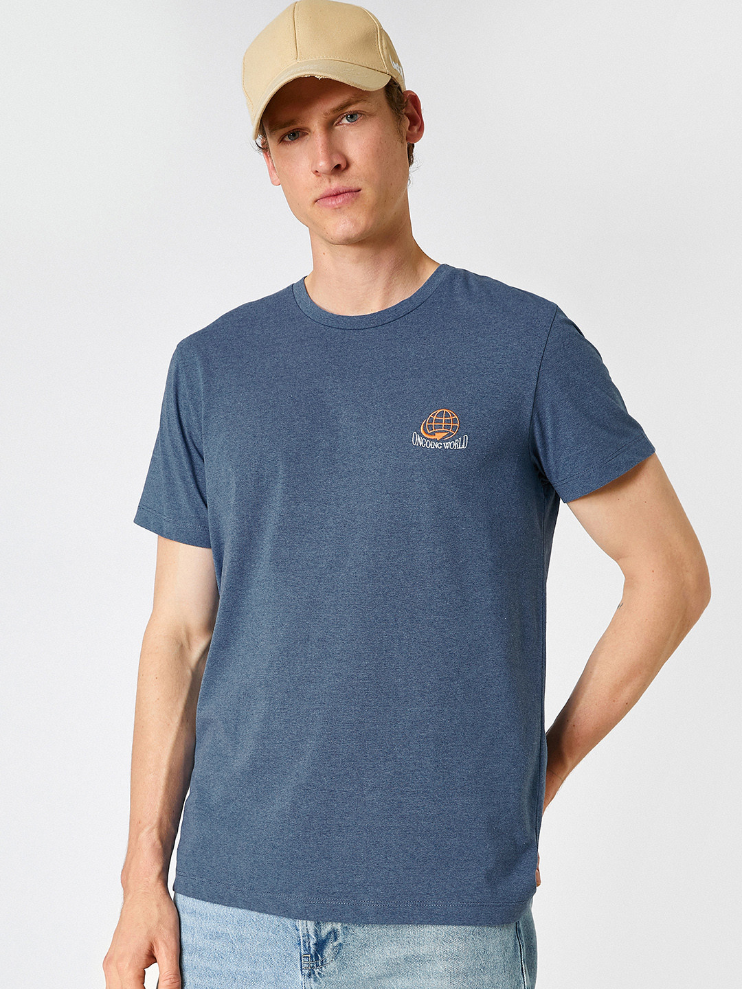 

Koton Men Blue Solid T-shirt