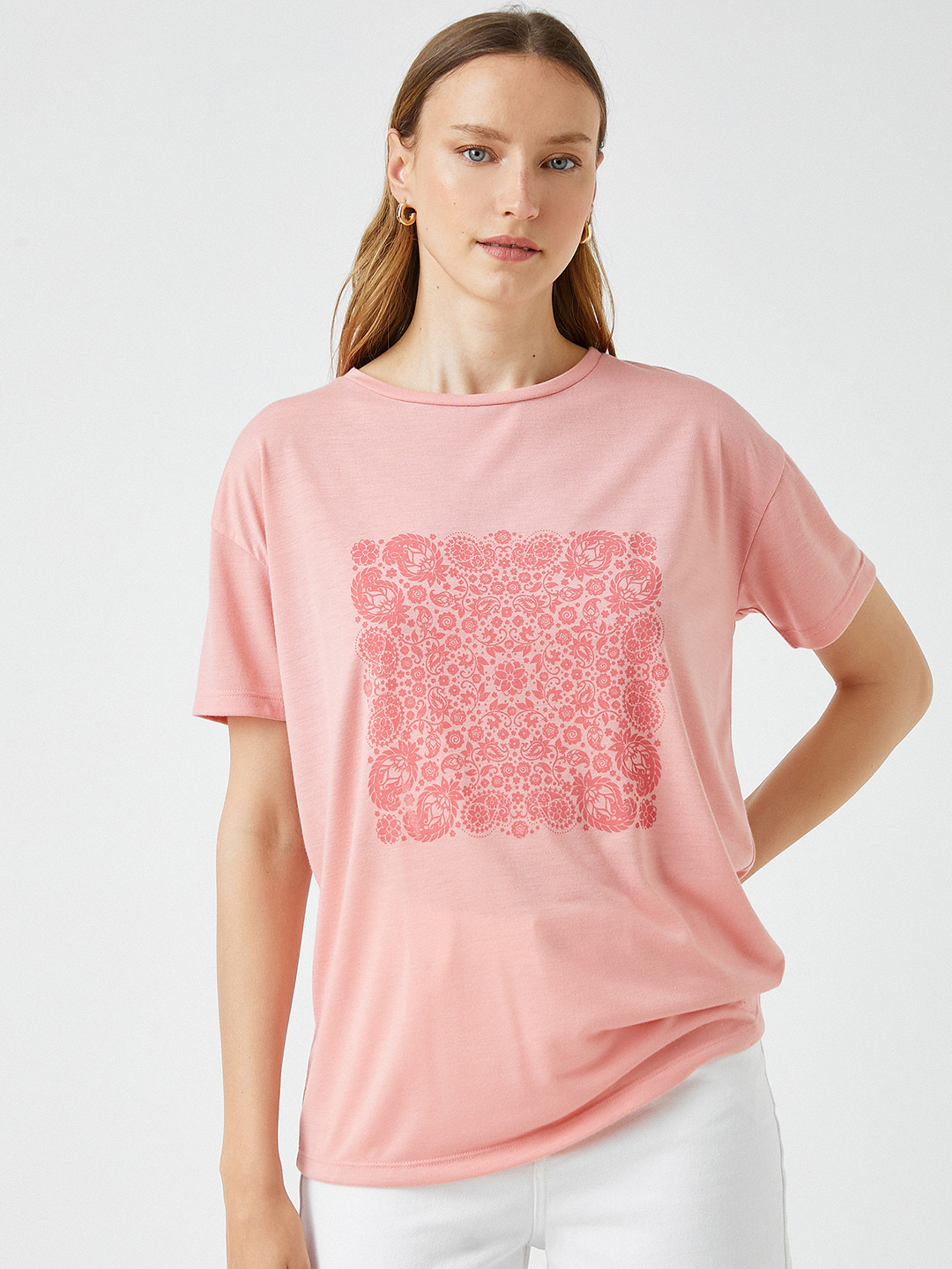 

Koton Women Pink Printed T-shirt