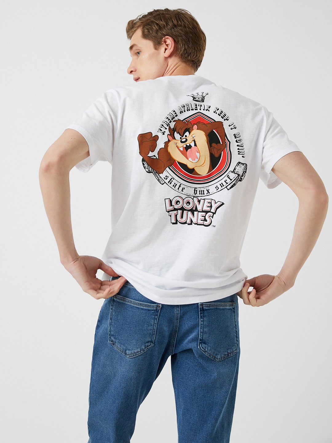 

Koton Men White & Brown Printed Pure Cotton T-shirt