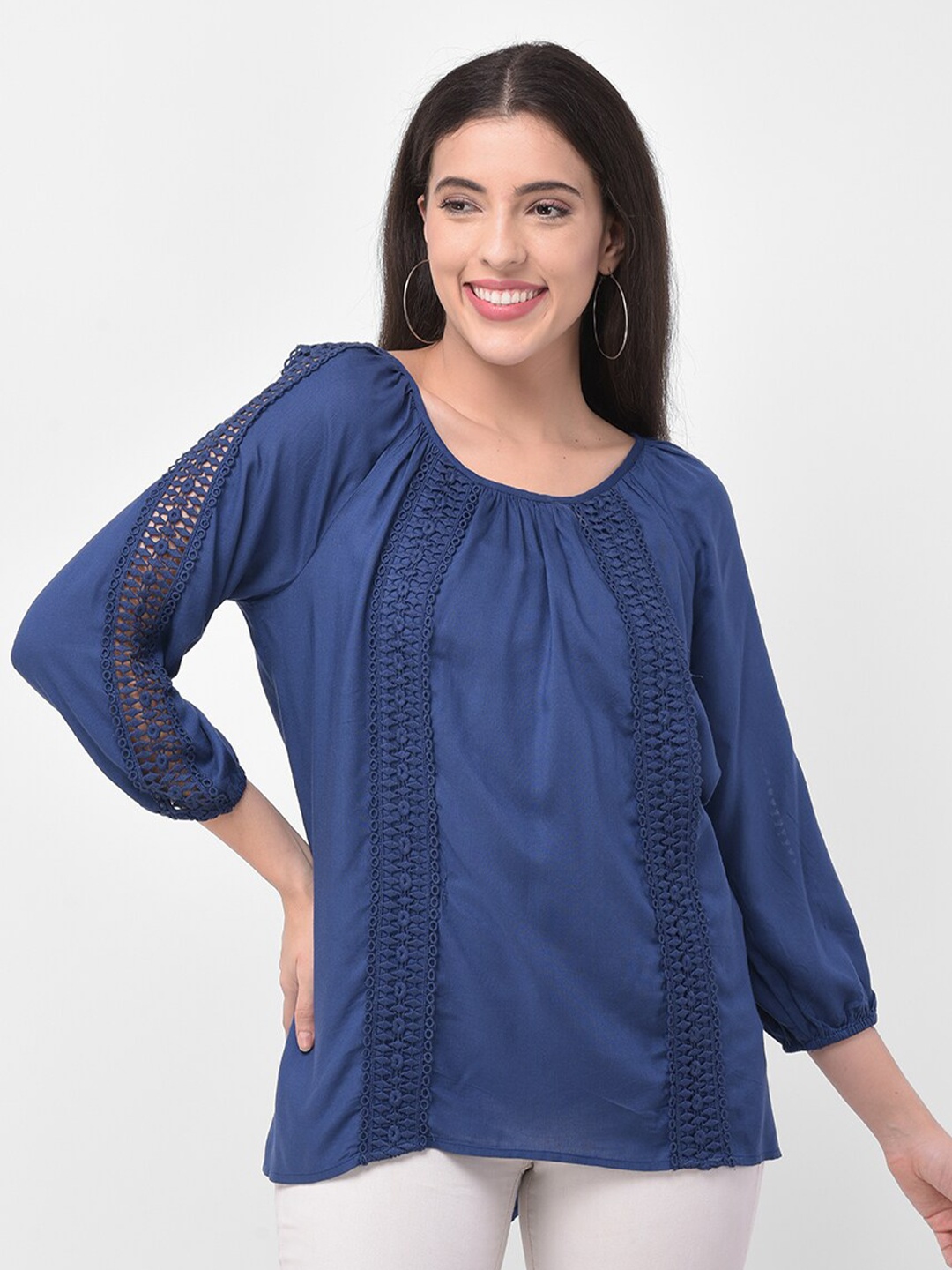 

250 DESIGNS Blue Solid Top