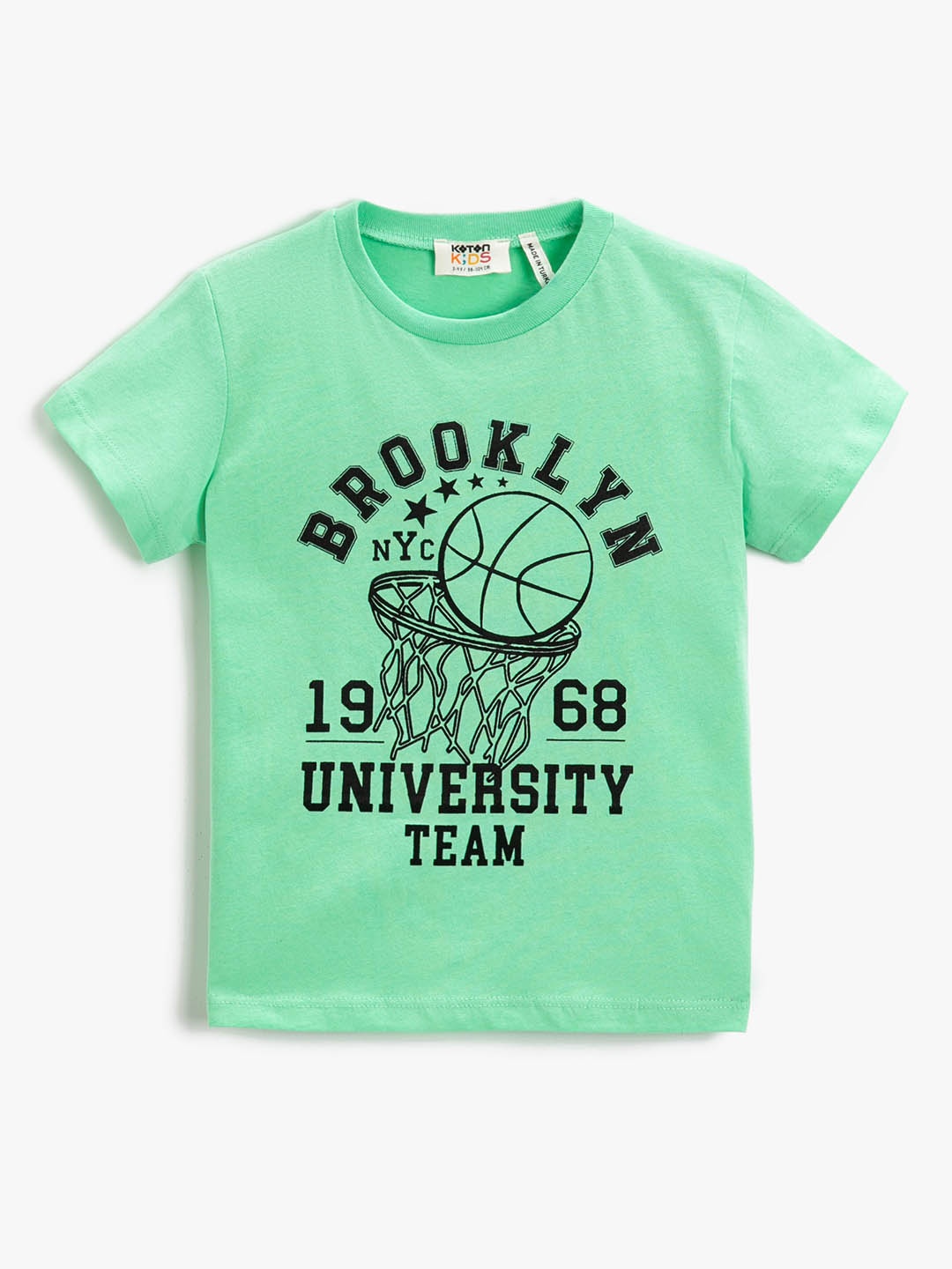

Koton Boys Sea Green & Black Arsenal Printed Pure Cotton T-shirt