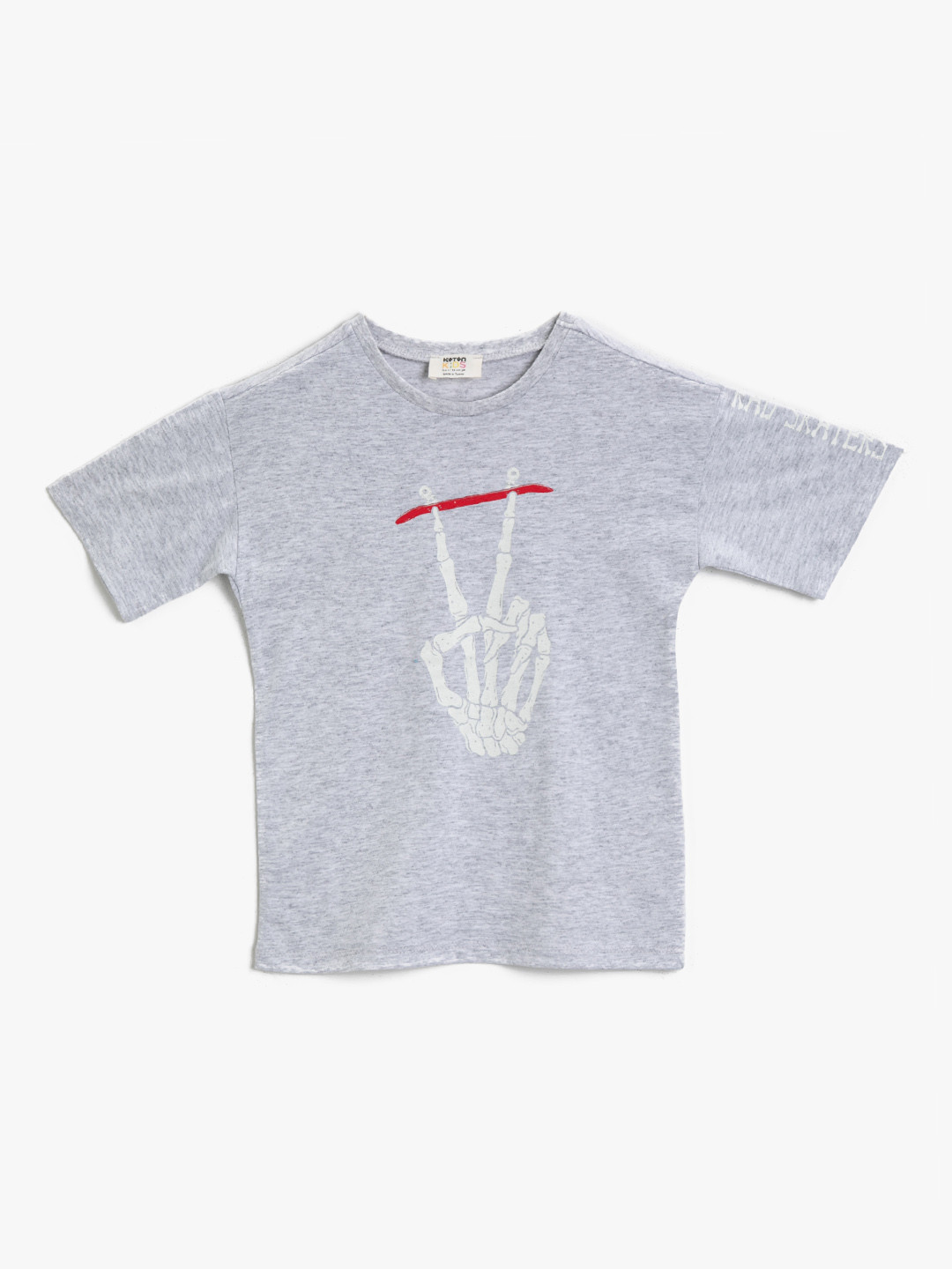 

Koton Boys Grey & White Graphic Printed T-shirt