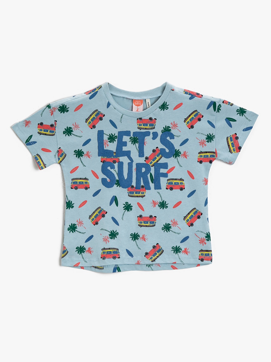 

Koton Boys Blue & Red Printed Pure Cotton T-shirt