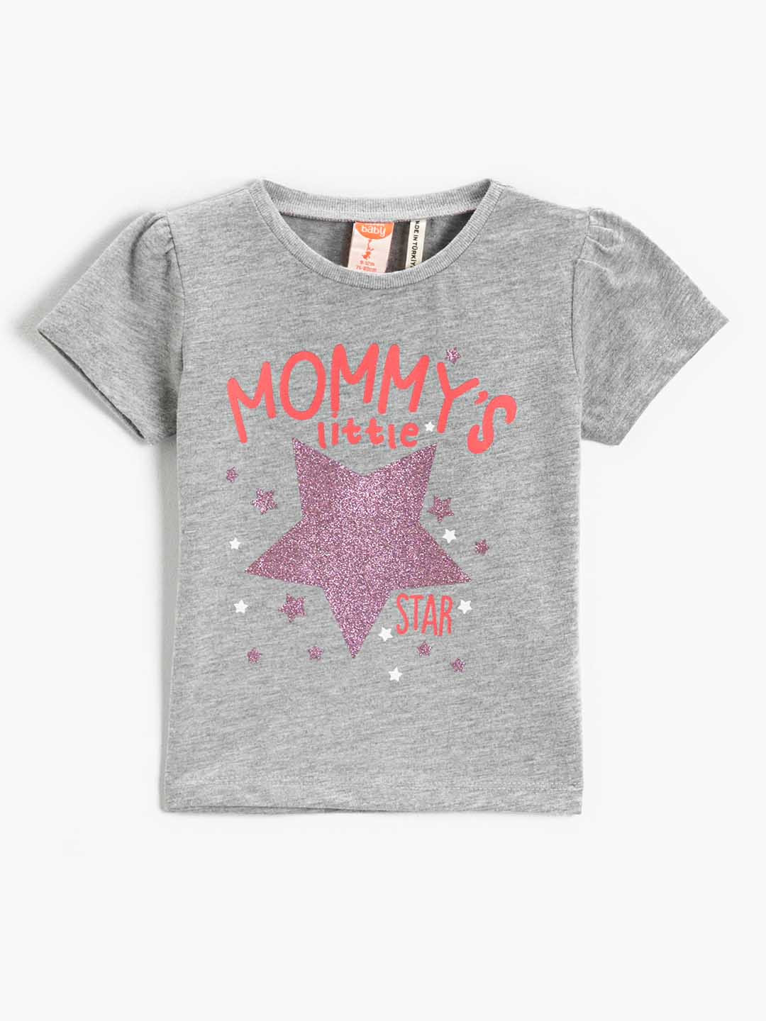 

Koton Girls Grey & Pink Printed T-shirt